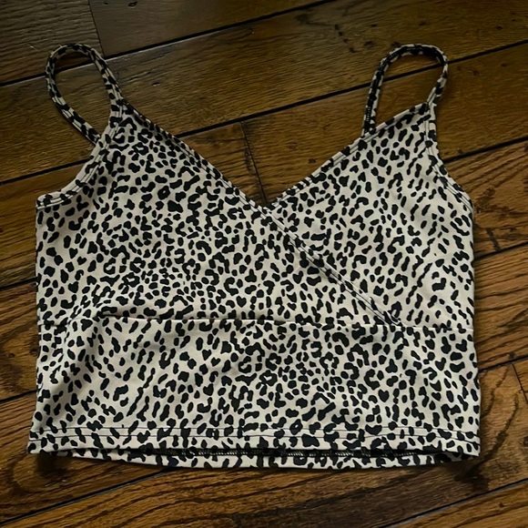 size XS cheetah print crop tank top V neck SHIEN - Picture 1 of 3